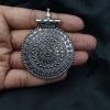 Silver plated floral art pendant for DIY jewelry making.