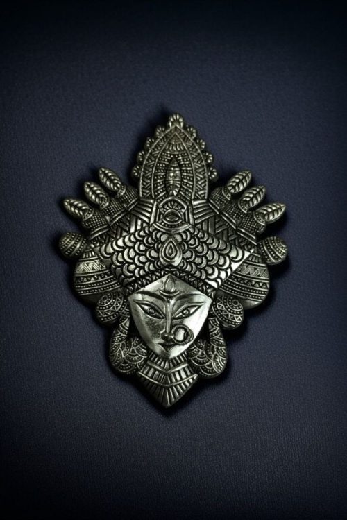 German Silver Maa Durga Pendant for DIY Jewelry Making