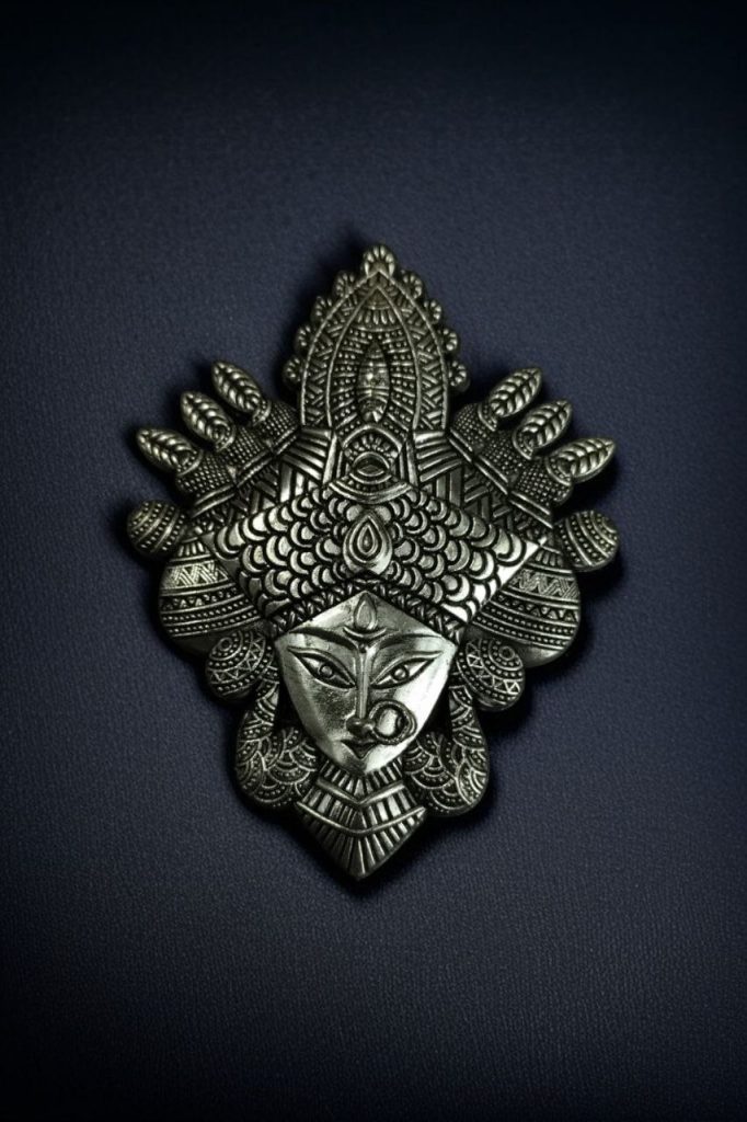 Bulk 686 German Silver Maa Durga Pendant | Traditional DIY Jewelry Making Raw Material