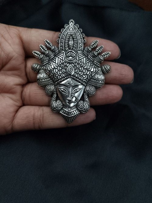 German Silver Maa Durga Pendant for DIY Jewelry Making