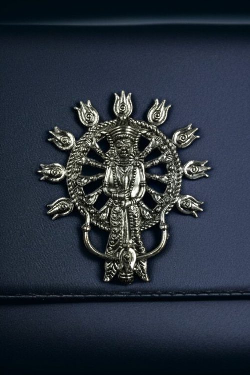 Oxidized German Silver Maa Durga Pendant for DIY jewelry