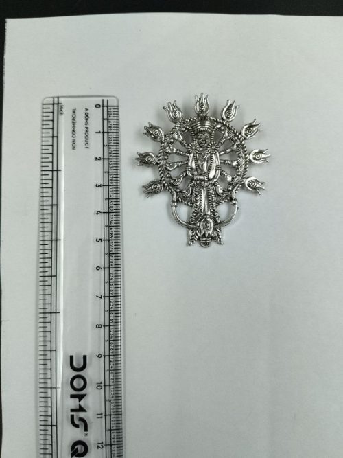 Oxidized German Silver Maa Durga Pendant for DIY jewelry