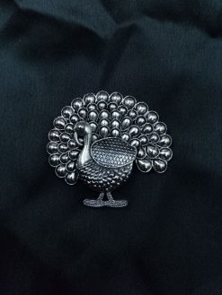 Antique German Silver Peacock Pendant for DIY Jewelry