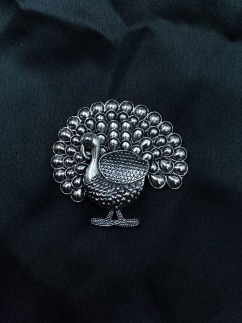 Antique German Silver Peacock Pendant for DIY Jewelry
