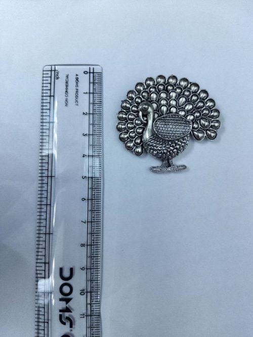 Antique German Silver Peacock Pendant for DIY Jewelry