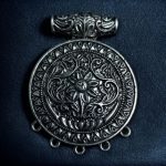 Handcrafted Circle Floral Art Pendant – Jewelry Making Accessory