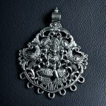 Traditional German Silver Maa Durga Pendant | DIY Part Jewelry