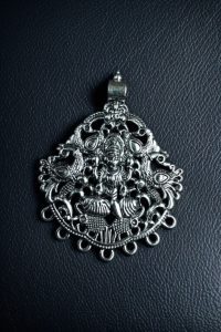 Traditional German Silver Maa Durga Pendant | DIY Part Jewelry