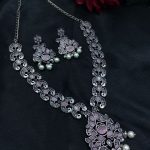 Ethnic Peacock Long Necklace with Stone & Pearl Work – Best Traditional Jewelry For Women - "Baby Pink"