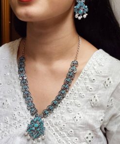 Ethnic Peacock Long Necklace with Stone and Pearl Work – Traditional Jewelry for Women