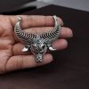 Silver Plated Antique Nandi Pendant for DIY Jewelry