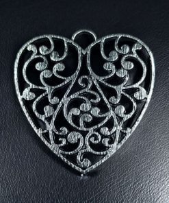 German Silver Heart Pendant for DIY Jewelry