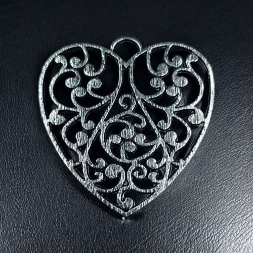 German Silver Heart Pendant for DIY Jewelry