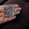 German Silver Heart Pendant for DIY Jewelry