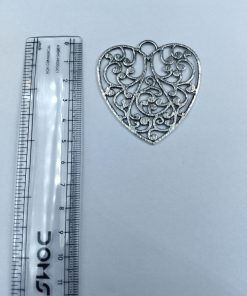 German Silver Heart Pendant for DIY Jewelry