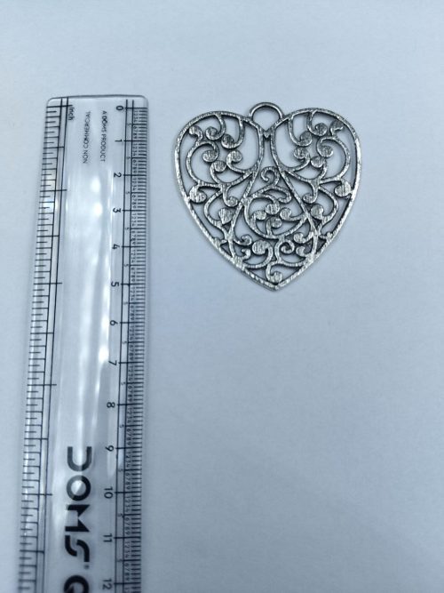German Silver Heart Pendant for DIY Jewelry