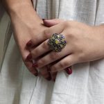 Ethnic Oxidized Silver Adjustable Ring with Stone – Perfect for Daily Use