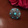 Traditional oxidized silver plated ring for daily wear
