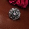 Traditional oxidized silver plated ring for daily wear