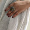 Traditional silver plated oxidized ring for daily wear