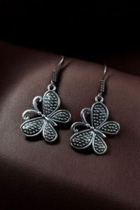 Elegant Butterfly Dangler Earrings | Silver Plated Hook Style Best Jewelry For Girls