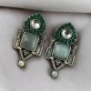 Western style earrings with pearl and Monalisa stone