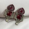 Western style earrings with pearl and Monalisa stone