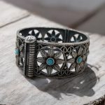 Traditional Oxidized Unique Flower Design Bangle | Silver Replica Ethnic Jewelry for Women