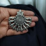 Ethnic Sun Design Pendant | Handmade German Silver Raw Material DIY Jewelry