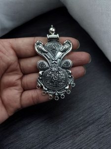 Traditional Peacock Pendant | German Silver Raw Material for Handcrafted Jewelry