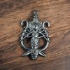 Antique silver-plated Maa Durga pendant for DIY jewelry making