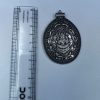 Handmade religious pendant in oxidized German silver for DIY jewelry.