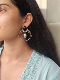 Western Look alike Two-Tone Parrot Earrings | Monalisa Stone Unique Design Ethinc Jewelry