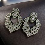 Traditional Silver Replica Stone Dangler Earrings – Oxidized Best Peacock Design Jewelry Gift for Her - "Baby Pink"