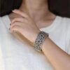 Oxidized flower design bangle for women