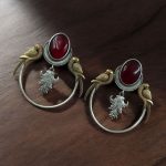 Western Look alike Two-Tone Parrot Earrings | Monalisa Stone Unique Design Ethinc Jewelry - "Red"