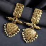 Premium Gold Plated Brass Earrings – A Beautiful Blend of Traditional Elegance and Modern Style - ''White''