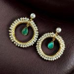 Beautiful Round Stud Earrings Featuring Stones – Perfect for All Occasions - ''Mint''
