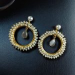 Beautiful Round Stud Earrings Featuring Stones – Perfect for All Occasions - ''Grey''
