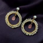 Beautiful Round Stud Earrings Featuring Stones – Perfect for All Occasions - ''BabyPink''