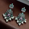 Celebrate tradition with elegance in these Brass Peacock Earrings featuring exquisite stone work and intricate detailing. Designed to complement festive and ethnic outfits, these earrings combine the grace of peacock-inspired motifs with the brilliance of carefully embedded stones.