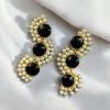 Gold-plated brass earrings featuring Monalisa stone in a contemporary design, perfect for festive and elegant occasions