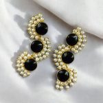 Bulk 276 Premium Gold-Plated Brass Earrings with Monalisa Stone – A Beautiful Contemporary Piece for Every Occasion - ''Black''