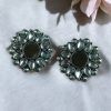 Silver-plated ethnic stone stud earrings, lightweight and elegant, perfect for festivals, weddings, and everyday wear.