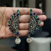 Ethnic alloy earrings with colorful stones