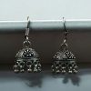 German silver ethnic jhumki earrings with traditional design, lightweight and perfect for festive, cultural, or daily ethnic wear.