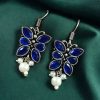 Pair of beautiful brass butterfly hook earrings with sparkling stone accents, ideal for daily wear