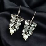 Beautiful Brass Butterfly Hook Earrings with Stones – Best for Daily Use