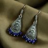 Lightweight German silver hook earrings with oxidized finish, perfect for everyday and casual wear.