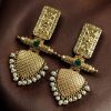 Premium gold plated brass earrings with traditional design and modern detailing, perfect for festive and everyday elegance.